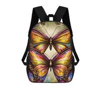 sinyumoney Butterfly in Steampunk School Backpack Rucksack Casual Daypacks School Work Travel Bag for Camping Outdoor Adventures And Daily Travel 17inch