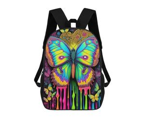 sinyumoney Butterfly Meltdown Children's Backpack, Schoolbag Large Capacity Students Bookbag Rucksack Knapsack for Boys Girls Adults Teen 17inch