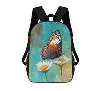 sinyumoney Butterfly on Daisies Painting Rucksack Computer Rucksack for School/Work/Travel for Camping Outdoor Adventures And Daily Travel 17inch