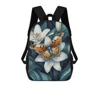 sinyumoney Butterfly On Lily Backpacks 3D Printed Kids School Backpack Outdoor Casual Daypack Fashion Casual Children Backpacks Cute Travel Bags 17inch