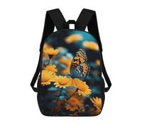 sinyumoney Butterfly On Yellow Flower Backpack School Bag Travel College Rucksack Backpacks for Boys/Girls/Teenagers 17inch