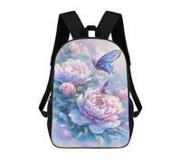 sinyumoney Butterfly Peony Garden School Backpack Business Durable Laptop Bag for Camping Outdoor Adventures And Daily Travel 17inch
