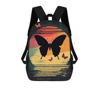 sinyumoney Butterfly Sunset School Backpack Daypacks Business Backpack Water Resistant Bookbag for Campus Outdoor Travel Sports 17inch