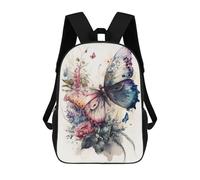 sinyumoney Butterfly Watercolor Rucksack Lightweight Casual Daypack School Backpacks for Campus Outdoor Travel Sports 17inch
