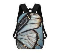 sinyumoney Butterfly Wing Close-Up with Gold Glitter Backpack School Lightweight Schoolbag Dayback Bookbag College for Girl, Teen Girls 17inch