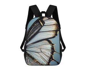 sinyumoney Butterfly Wing Close-Up with Gold Glitter Backpack School Lightweight Schoolbag Dayback Bookbag College for Girl, Teen Girls 17inch