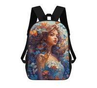 sinyumoney Butterfly Woman Portrait School Backpack 3D Printed School Bags Boys Girls Laptop Backpack for Kids/Students/Adults 17inch