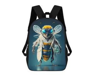 sinyumoney Buzzing Genius Lab Bee Backpack School Business Durable Laptop Bag for Camping Outdoor Adventures And Daily Travel 17inch