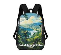 sinyumoney Bwindi Impenetrable National Park, Uganda Children's School Backpack 3D Printed for Kids Travel Rucksacks Book Bags Kids School Bag 17inch