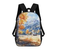 sinyumoney Cabin Mountain Fall Backpacks 3D Printed 17inch Kids School Backpack Outdoor Casual Daypack Casual Travel Bags for Middle School Students