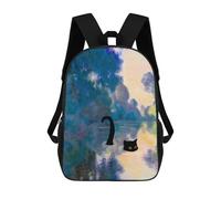 sinyumoney Cai in Autumn Lake Monet School Backpack Lightweight Casual Daypack School Backpacks for Boys/Girls/Teenagers 17inch