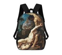 sinyumoney Cain Slaying Abel 3D Printed 17inch Kids School Bag Rucksacks Children's School Fashion Casual Back Pack High Capacity Travel Book Bags