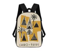 sinyumoney Cairo Egypt Pyramids Art Print Backpack School High Secondary School Bags Casual Backpack for Camping Outdoor Adventures And Daily Travel 17inch