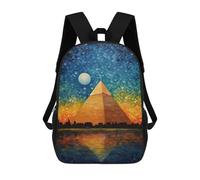 sinyumoney Cairo Pyramids Art Backpacks Kids Student Schoolbag 3D Printed Backpacks Elementary And Middle School Students Backpacks for Boys Girls 17inch