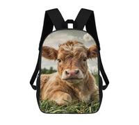 sinyumoney Calf in A Field Backpack 3D Printed Children's School Backpack Kids Travel Backpacks High Capacity Book Bags Children's Backpack Rucksack 17inch