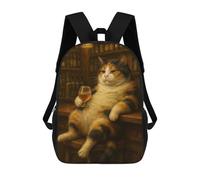 sinyumoney Calico Cat Drinking at The Bar Backpack School Bag Travel College Rucksack Backpacks for Men, Women & Teenage Boys 17inch