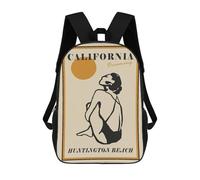 sinyumoney California Dreaming Huntington Beach Art Print Children's 17 Inch School Backpack 3D Printed Cool Knapsack for Kids Travel Rucksacks Book Bags Kids School Bag