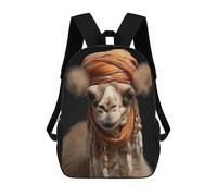 sinyumoney Camel with A Hairstyle Backpacks Kids School Backpack School Bag 3D Printed School Bag for Boys Elementary And Middle School Students 17inch