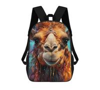 sinyumoney Camel with Fiery Mane School Bag 3D Printed Children's School Backpack Casual Fashion Travel Backpacks for Kids School Students 17inch