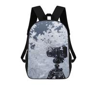 sinyumoney Camera in Snowflakes Children's Backpacks 17inch School Backpack 3D Printed Bag Bookbag for Kids Travel Rucksacks Boy Girl Book Bags Kids School Bag