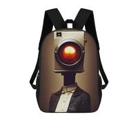 sinyumoney Camera Pace 3D Printed 17inch Kids School Backpack School Bag Fashion Rucksacks for Boys Elementary And Middle School Students