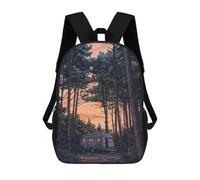sinyumoney Camper Van Forest Backpack School Bag Rucksack Casual Daypacks School Work Travel Bag for Girl, Teen Girls 17inch