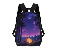 sinyumoney Campfire Nights in The Forest Backpacks, Kids Backpack Student School Bag 3D Printed Travel Backpacks Fashion Accessory Backpack Children Waterproof School Bags 17inch