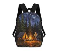 sinyumoney Campfire Under The Stars Rucksack Fashion Stationery Backpack Waterproof Casual Daypacks for Men/Women 17inch
