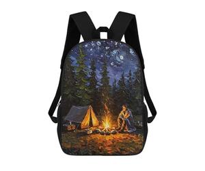 sinyumoney Campfire Under The Stars Rucksack Fashion Stationery Backpack Waterproof Casual Daypacks for Men/Women 17inch