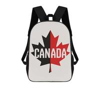 sinyumoney Canada Maple Leaf Graphic Backpack 3D Printed Children's School Backpack Kids Travel Backpacks High Capacity Book Bags Children's Backpack Rucksack 17inch