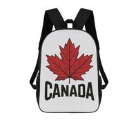 sinyumoney Canada Maple Leaf Illustration Kids School Backpack School Bag 3D Printed School Bag for Boys Elementary And Middle School Students 17inch
