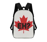 sinyumoney Canadian Maple Leaf with EH Children's Backpacks School 3D Printed Bag Bookbag for Kids Travel Rucksacks Boy Girl Book Bags Kids School Bag 17inch
