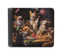 sinyumoney Canine Celebration Feast 3D Print Clutch Purse Credit Cards Coins RFID Blocking Stylish Slots Note Section Fashion Slim Purse 11.7cm*9.5cm