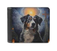 sinyumoney Canine Guardian Angel 3D Print PU Men's Leather Wallet Use Holds Bills Leather RFID Slim Elegant Wallets 11.7cm*9.5cm