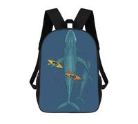sinyumoney Canoes on Whale Family Rucksack Lightweight Casual Daypack School Backpacks- Perfect for Travel, Work And Daily Use 17inch