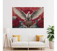 sinyumoney Canvas Print Wall Art Picture For Home Decor Peaceful Victory Dove on Trophy Panel Pictures And Artwork Oil The Decoration Art Photo Prints 24x36inch(60x90cm)