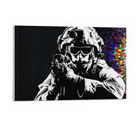 sinyumoney Canvas Print Wall Art Picture For Home Decor Special Forces Soldier with Scope Panel Pictures And Artwork Oil The Decoration Art Photo Prints 20x30inch(50x75cm)