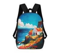 sinyumoney Cape Town Art 3D Printed 17inch Kids School Backpack School Bag Fashion Rucksacks for Boys Elementary And Middle School Students