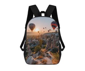 sinyumoney Cappadocia Balloon Ride School Backpack Business Laptop Rucksack Bag Unisex Casual Daypack for Men, Women & Teenage Boys 17inch