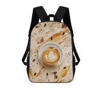 sinyumoney Capuccino Art Kids' Backpack 3D Printing School Bag Boys Cool Daypacks Casual Knapsack Fun Back Bag for Kids And Teenager 17inch