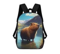 sinyumoney Capybara Animal Backpack School Bag Rucksack for Girls Boys Backpacks Large Capacity Kids Back Pack Lightweight School Bags for Children Students 17inch