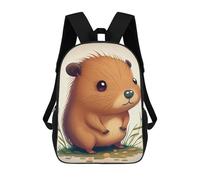 sinyumoney Capybara Animal Cute Rucksacks 3D Printed Children Backpacks Fashion Casual Daypack Cute Travel Bags Outdoor Casual Daypack for Boy And Girl 17inch