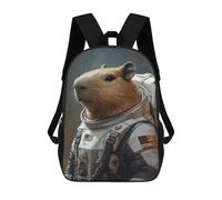 sinyumoney Capybara Astronaut Painting Backpack School Large School Backpack for Boys - Perfect for Travel, Work And Daily Use 17inch