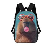 sinyumoney Capybara Bubblegum Backpack 3D Printed Children's School Backpack Kids Travel Backpacks High Capacity Book Bags Children's Backpack Rucksack 17inch