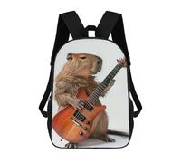 sinyumoney Capybara Guitar School Bags Large Lightweight Casual Backpack- Perfect for Travel, Work And Daily Use 17inch