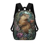 sinyumoney Capybara in A Garden Backpack School Rucksack Casual Daypacks School Work Travel Bag for Men/Women 17inch