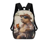 sinyumoney Capybara in Sunglasses Backpacks 3D Printed 17inch Kids School Backpack Outdoor Casual Daypack Casual Travel Bags for Middle School Students