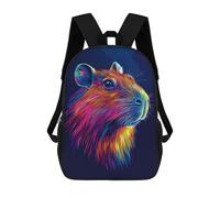 sinyumoney Capybara Rainbow Portrait School Backpack 3D Printed School Bags Boys Girls Laptop Backpack for Kids/Students/Adults 17inch