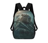sinyumoney Capybara Soldier Underwater School Bags Computer Rucksack for School/Work/Travel for Camping Outdoor Adventures And Daily Travel 17inch