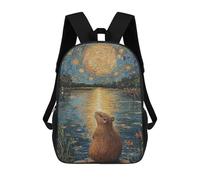 sinyumoney Capybara Under Starry Sky Children's Backpacks 17inch School Backpack 3D Printed Bag Bookbag for Kids Travel Rucksacks Boy Girl Book Bags Kids School Bag